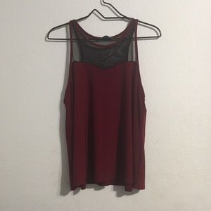 Burgundy mesh top
